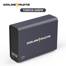 Goldenmate LiFePO4 UPS 1000VA/600W Battery Backup, Pure Sine Wave for PC Router picture