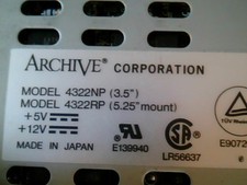 SCSI DAT Tape Drive Archive Corporation 4322NP 4322RP LR56637 E9072019  picture
