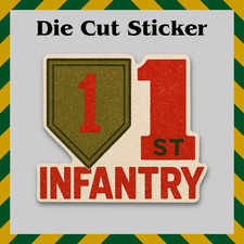1st Infantry Division Sticker, Vintage Style Waterproof Vinyl Decal, Big Red 1 picture