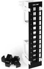 Blank 12-Port Keystone Patch Panel with 89D Wall Mount Bracket, Versatile Vertic picture