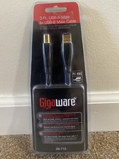  Gigaware 3-Ft. USB-A Male To USB-B Male Cable Gold Plated 26-712 picture