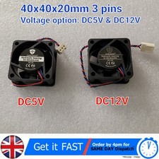 1Pc DC Brushless Cooling Fan 5V /12V 0.15A 4020 40x40x20mm 3 Pin CPU Computer UK picture