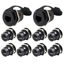 10pcs Rj45 Shielded Panel Mount Connector Cat6//5e/5 8p8c Ethernet Lan Cable Cou picture
