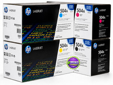 New Genuine HP 504X 504A Toner Set Excellent Condition Like Photo We Ship Fast picture