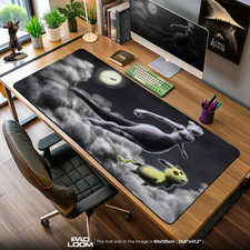 Mewtwo Mouse Pad, Moonlit Sky Pokémon Gamer Desk Mat Accessories picture