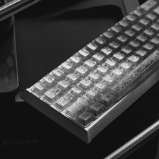 132 PCS Crystal Clear Carbon Fiber Keycaps Cherry Profile Translucent PC picture