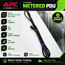 Lot of 2 APC AP7899 Metered Rack PDU 208V 3-Phase 40A 14.4kW 0U CS8365 Tested picture