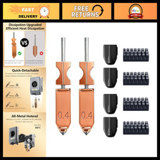 Upgraded 2PCS 0.4mm All-Metal Hardened Steel Hotend Nozzle Kit, Quick-Detach, Hi picture
