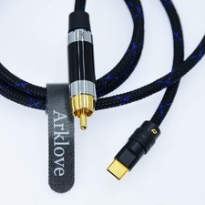 ft USB-C Male to RCA Female Digital Audio Cable OCC Silver-Plated 192kHz picture