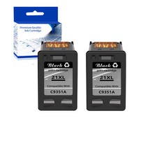 2 PK 21XL C9351A Black Ink Cartridges Compatible for HP PSC 1410 series Printer picture