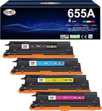 655A Black Cyan Magenta Yellow Toner Cartridge (4-Pack) Replacement for HP 655A picture