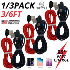 Type C To USB A Cable 90 Degree Right Angle Fast Charger Cord For Samsung Galaxy picture