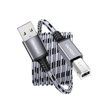 USB Printer 6ft Cable Nylon Braided for HP, Canon, Brother, Dell, Epson, Lexmark picture
