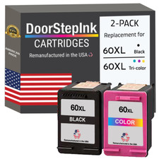 DoorStepInk Compatible Ink Cartridge for HP 60XL Black and Color 2 PK-USA picture
