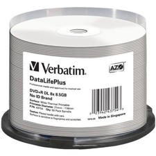 Verbatim 43754 DVD+R DL 8.5GB 8X Thermal Printable 50pk picture