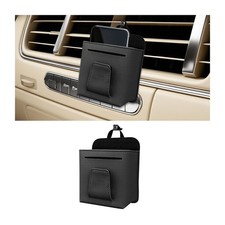 Car Vent Storage Bag, Leather Multifunctional Vehicle Outlet Hanging Pouch fo... picture