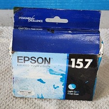 Epson 157 Light Cyan Ink Cartridge T157520 R3000 Genuine New Sealed Box EXP 2023 picture