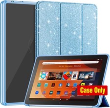 Case for Tablet with Auto Wake/Sleep Function - Glitter Blue, Incompatible with picture