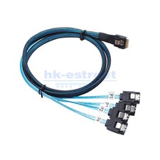 High Quality Internal SlimSAS SFF-8654 4i to 4X SATA Breakout Forward Cable 1M picture