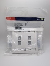 Leviton 42080-4WP, QuickPort Dual-Gang 4 port, white Wall Plate, Lot Of 18 picture