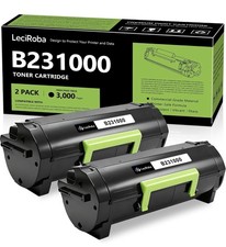 B231000 2 Pack Black Toner Cartridges Compatible with Lexmark Printers picture