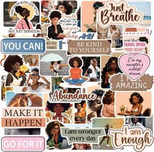 Eclazul Black Girl Scrapbook Stickers - 50 Pcs Planner Journaling  picture