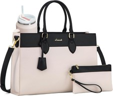 Laptop Bag for Women, Waterproof Leather Laptop Tote Bag, Large Professional ... picture