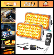 Upgraded Amber Wireless Strobe Lights w/Remote Control for Trucks picture
