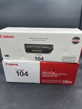 TWO Genuine Canon 104 Black Toner Cartridges New OEM Factory Sealed Box picture