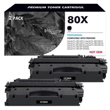 2 PK Black CF280X 80X Toner Cartridge Compatible For HP LaserJet Pro 400 M401dw picture