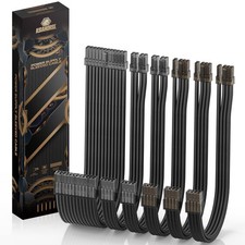 PSU Cable Extension Kit, 24Pin/4+4 EPS/6+2 PCI-E 16AWG Power Supply Sleeved C... picture