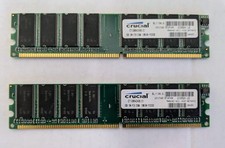 Crucial 2GB Kit (2x1GB) DDR-400 PC3200 | Desktop RAM 184-Pin WORKING picture