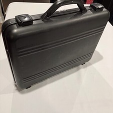 MEZZI Hard Aluminum Briefcase Laptop Case BLK Padded Inside , Scratch 18”x14x4 picture