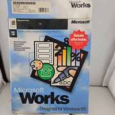 Vintage Microsoft Works Windows 95 Complete Box Set 3.5
