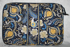 Vera Bradley ELLIE BLUE Elephant Print Laptop Case Retired Good Used Condition picture