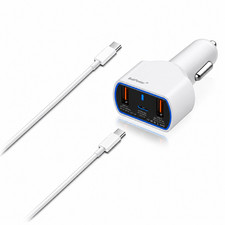 BatPower 120W USB C PD Car Charger for MacBook Surface Dell Asus 12V-24V Adapter picture