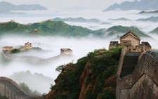 Landscape nature trees china great wall of hills mist Custom Gaming Mat Desk picture