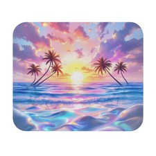 Serene Sunset Mouse Pad, Tropical Desk Accessory, Beach Lover Gift picture