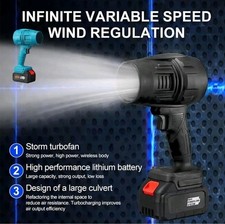 Turbo Blower Cordless Handheld Air Duster Portable Compress(Black) + 1 Battery picture