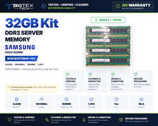 32GB Kit (4x8GB) Samsung DDR3 1600MHz PC3L-12800R ECC RDIMM M393B1G70BH0-YK0 picture