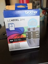 NEW OEM - BROTHER LC401XL 2PK BLACK Ink Cartridges Exp: 2028/12 picture