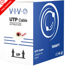 VIVO Red 1,000ft Bulk Cat5e Wire, CABLE-V001R 1,000 ft, picture