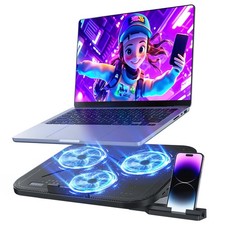 Ergonomic Laptop Cooling Pad with 3 Quiet Fans, Adjustable Height, USB Ports, Fi picture