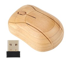 2.4GHz Bamboo Wireless Optical Mouse PC Laptop Computer Wooden Wood OOBE picture