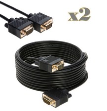 2-Pack 50FT SVGA VGA Cable Male to Male HD15 Monitor PC LCD Projector Video Cord picture