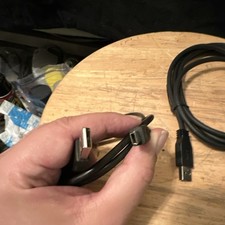 Lot of 2 USB-A to USB-B Male to Male Cables Black picture