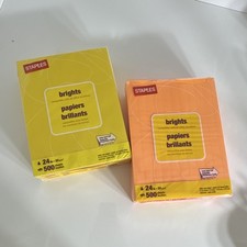 Staples Brights Colored Printer Paper Letter 8.5x11 24lb 500 Yellow/Orange picture