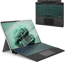 Surface Pro 11 10 9 8 X Keyboard Backlit Trackpad Bluetooth Magnetic USB-C Black picture