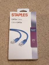 NEW SEALED Staples CAT5e Cable Network 25ft Cat5e cable picture