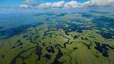 Landscape aerial view drone photo nature wetland Custom Gaming Mat Desk picture